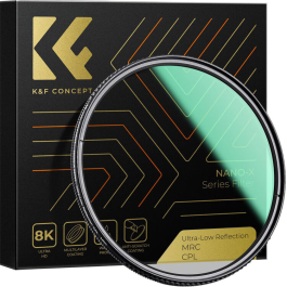 Filtro Polarizador Green Nano-X K&F Concept 82mm Ultra-Low Reflection