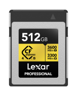 Cartão de Memória CFexpress 4.0 Lexar Profissional Gold 512GB Type B 3600MB/s