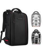 Mochila Fotográfica K&F Concept Black para Câmera e Acessórios