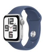 Apple Watch SE 2 40mm, GPS, Alumínio Silver, Pulseira Esportiva Denim