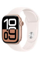 Apple Watch Series 10 42mm, GPS, Alumínio Rose Gold, Pulseira Esportiva Light Blush