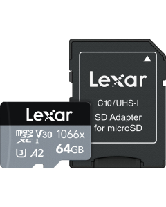 Cartão de Memória MicroSDXC Lexar Professional Silver 64GB 1066x UHS-I 160MB/s