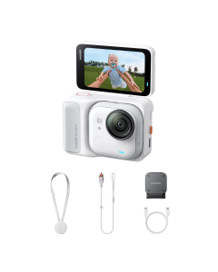 Câmera Insta360 GO Ultra 4K Branca  – Compacta e Portátil para Vídeos em Movimento (Standard Bundle)