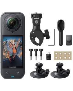 Câmera Insta360 X5 360° 8K – Captura Imersiva com Estabilização FlowState (Motorcycle Bundle)