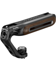 Alça Superior SmallRig com Parafusos de Localização 1/4"-20 e 3/8"-16 – Empunhadura em Madeira para Câmeras e Rigs