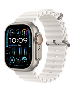 Apple Watch Ultra 2 49mm, Titanium, Pulseira White Ocean