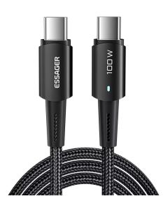 Cabo Essager Carregador Turbo Pd 100w 2 Pontas Tipo C 2m