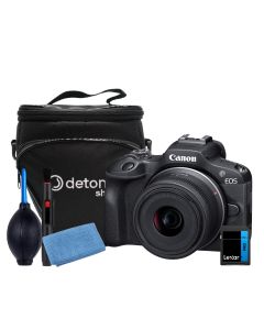 Câmera Canon EOS R100 Mirrorless com lente RF-S 18-45mm IS STM Bolsa, SDHC C10 e Kit de Limpeza