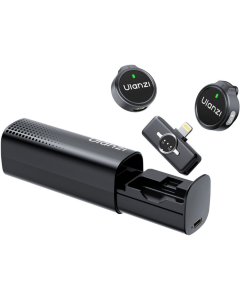 Microfone Sem Fio Ulanzi A100 – Lapela Dupla, Compatível com Celular e Câmera