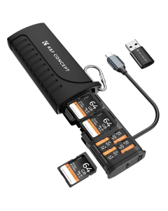 Leitor de cartão estojo K&F Hub 2 em 1 Usb C