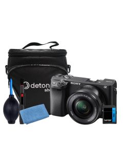 Câmera Sony Alpha a6400 24.2Mp 4K Mirrorless 16-50mm f/3.5-5.6 OSS, Bolsa, SDHC C10 e Kit de Limpeza