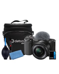 Câmera Sony ZV-E10 Mirrorless com lente 16-50mm, Bolsa, SDHC C10 e Kit De Limpeza