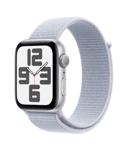 Apple Watch SE 2 44mm, GPS, Alumínio Silver, Pulseira Loop Blue Cloud