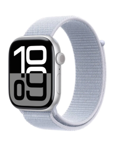 Apple Watch Series 10 46mm, GPS, Alumínio Silver, Pulseira Loop Blue Cloud