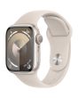 Apple Watch Series 9 45mm, GPS, Alumínio Starlight, Pulseira Esportiva Starlight