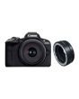Câmera Canon EOS R50 Mirrorless com lente RF-S 18-45mm f/4.5-6.3 IS STM + Adaptador Canon EF-EOS R