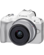 Câmera Canon EOS R50 Mirrorless com lente RF-S 18-45mm f/4.5-6.3 IS STM - Branca