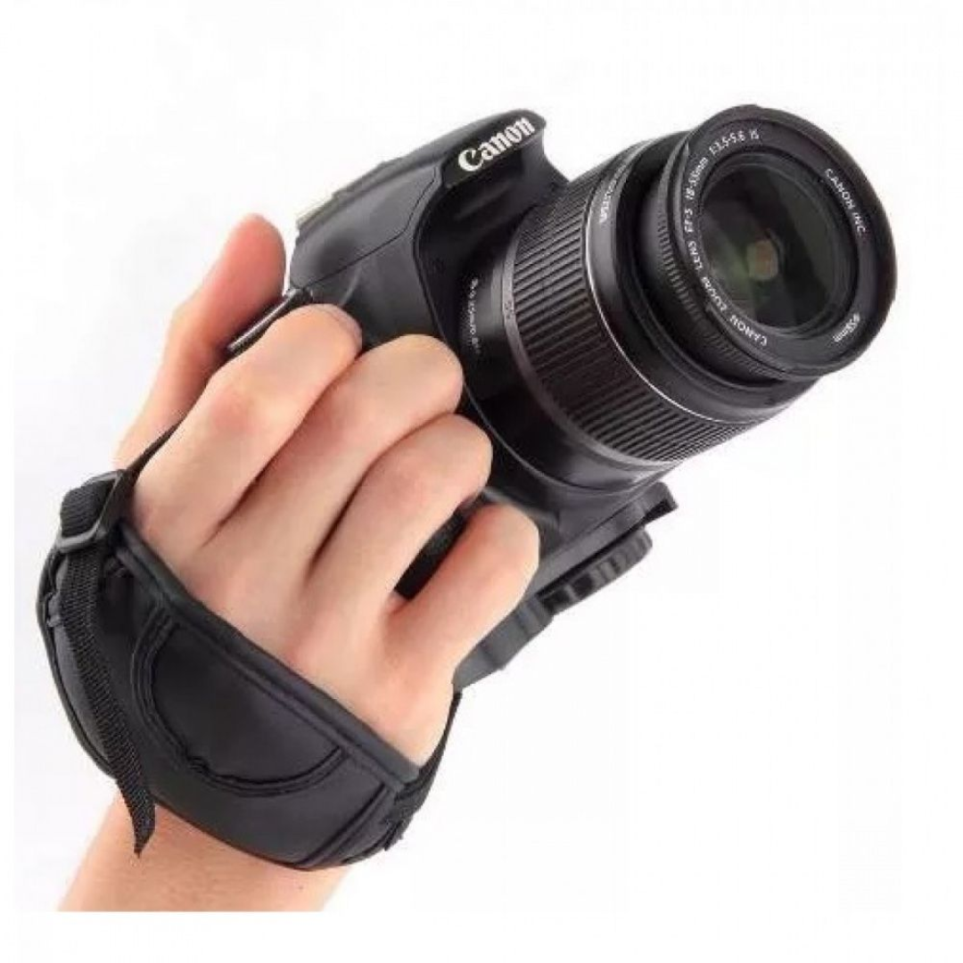 Alça de Mão para Câmera Fotográfica Hand Strap Couro Sintético