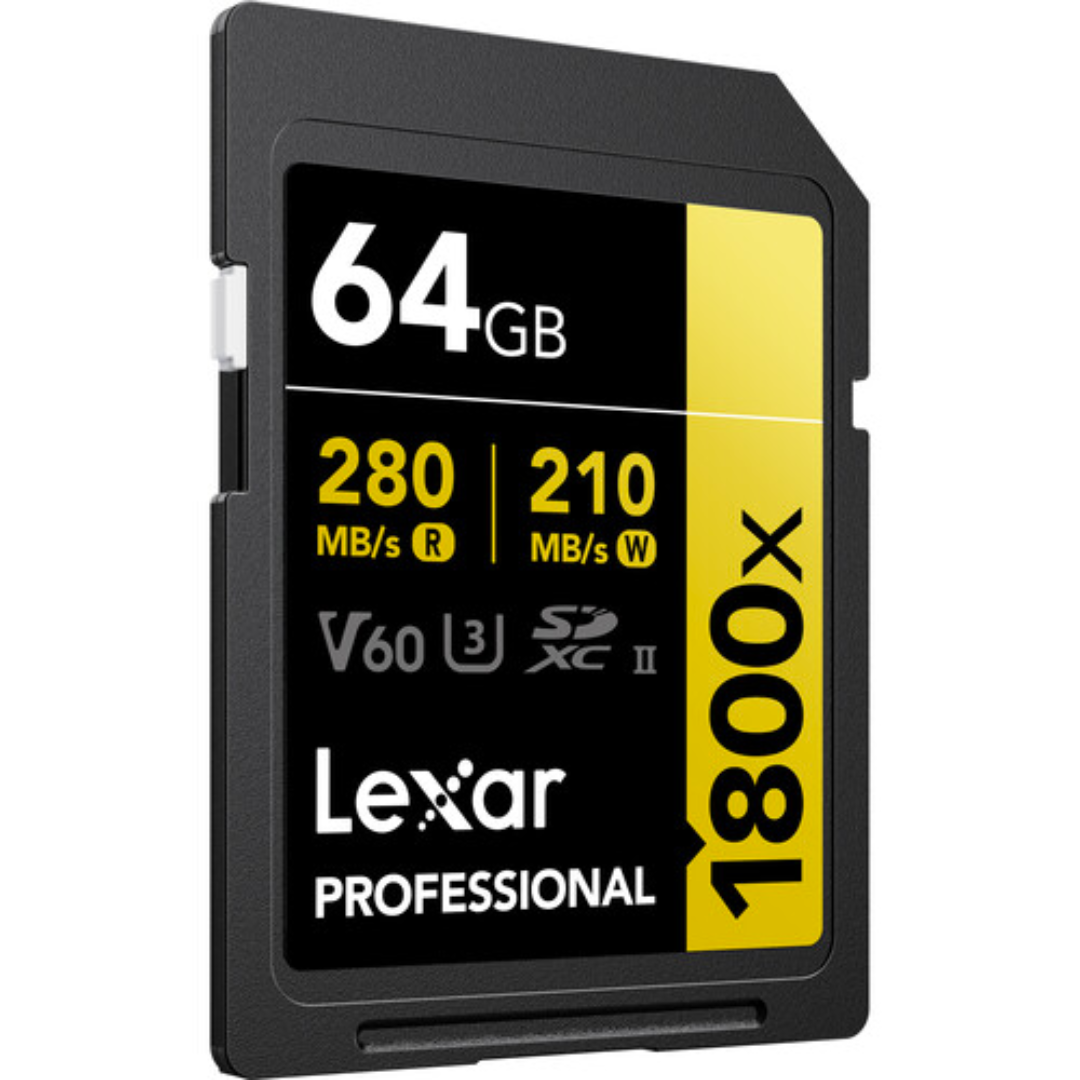 Cartão de Memória SDXC Lexar Professional Gold 64GB 1800x UHS-II 280MB/s