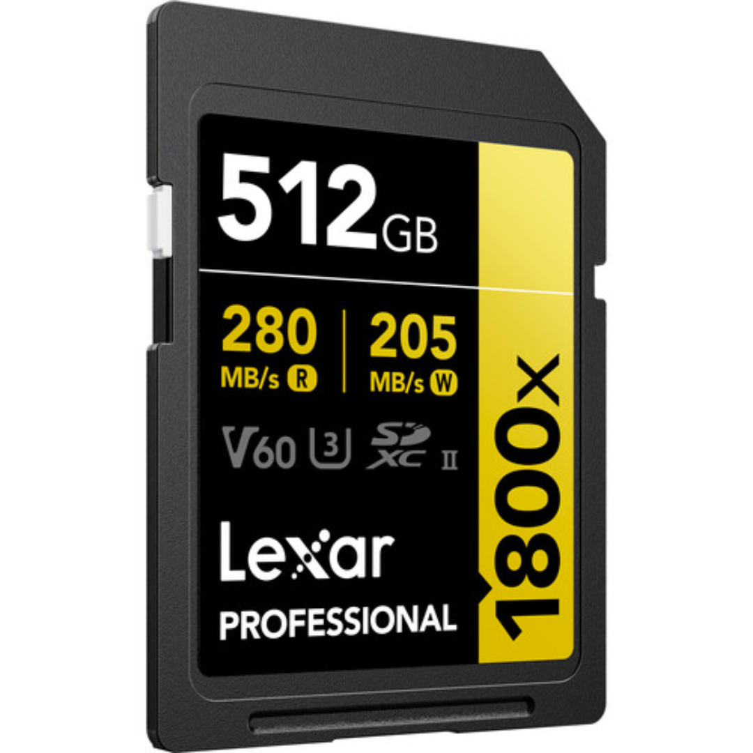 Cartão de Memória SDXC Lexar Professional Gold 512GB 1800x UHS-II 280MB/s