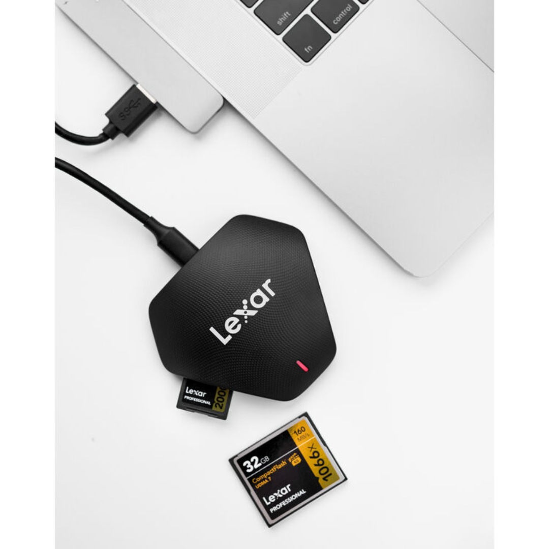 Leitor de Cartão Lexar Professional USB-C 3 em 1 para SD, Micro SD II, SDHC II, SDXC II e CompactFlash UDMA 7
