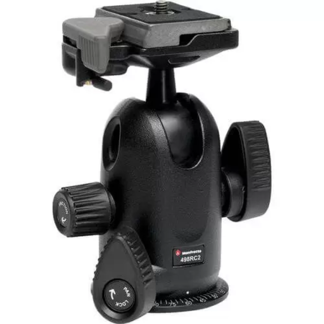 Cabeça de tripe Manfrotto 498RC2 Mini Ball Head - Capacidade até 8KG