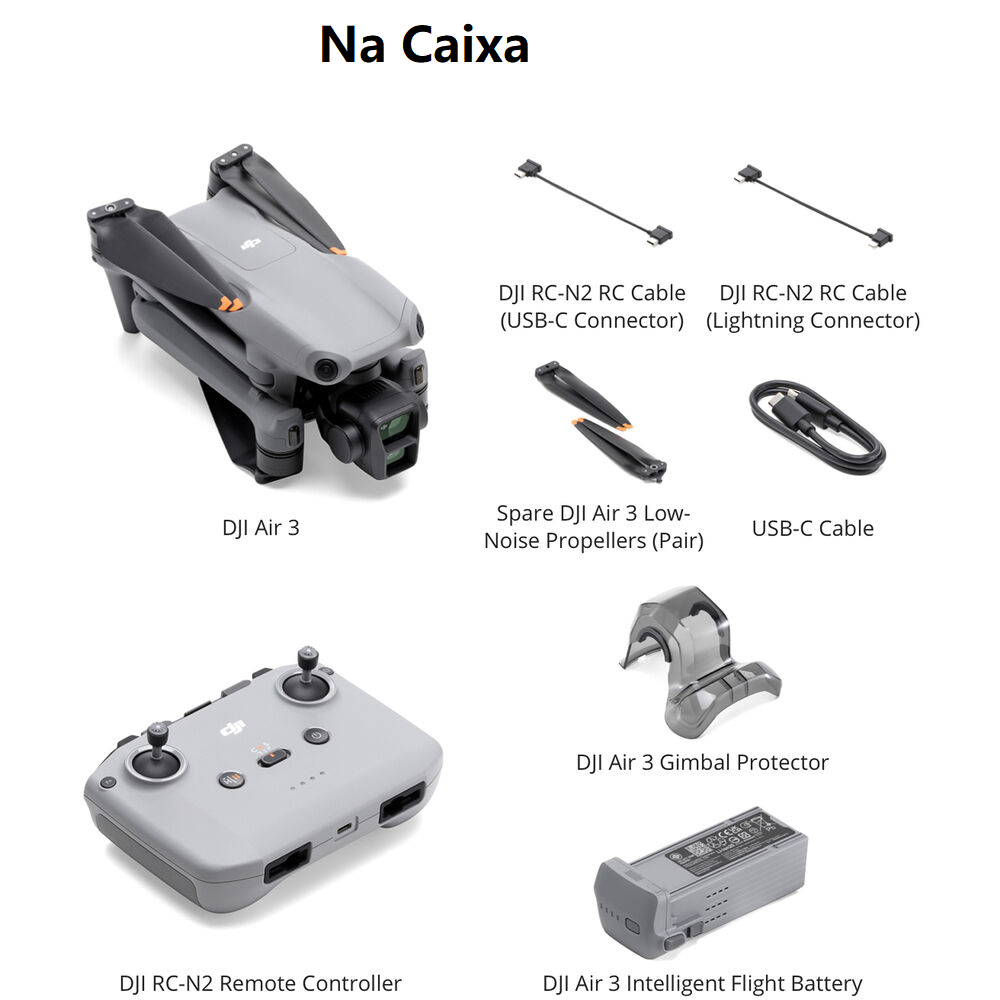 Drone DJI Air 3 com DJI RC-N2