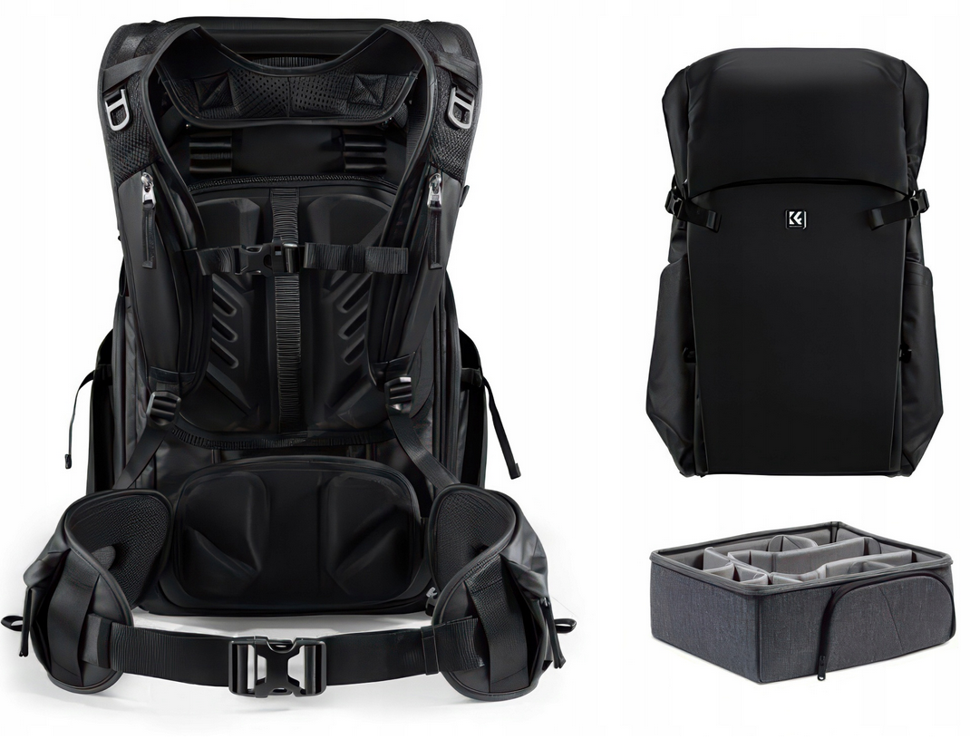 Mochila Fotografia K&F Concept Star Wander 01 30L – Proteção e Organização para Câmeras (Preta)