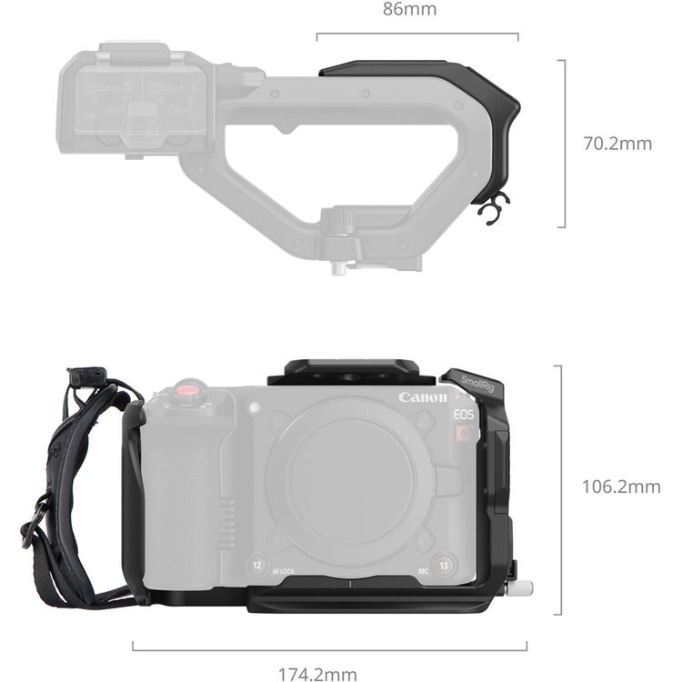 Cage SmallRig para Câmera Canon EOS C50 com extensão de alça XLR