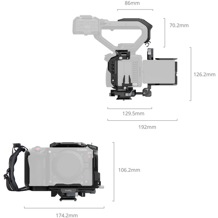 Cage SmallRig Avançada para Câmera Canon EOS C50 – Proteção e Montagem de Acessórios Profissionais