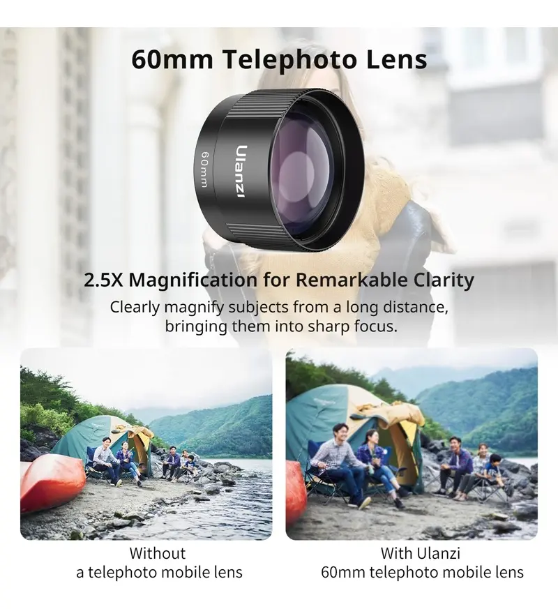 Lente Macro Ulanzi CL-006 60mm para Smartphones com Ampliação de 2,5x