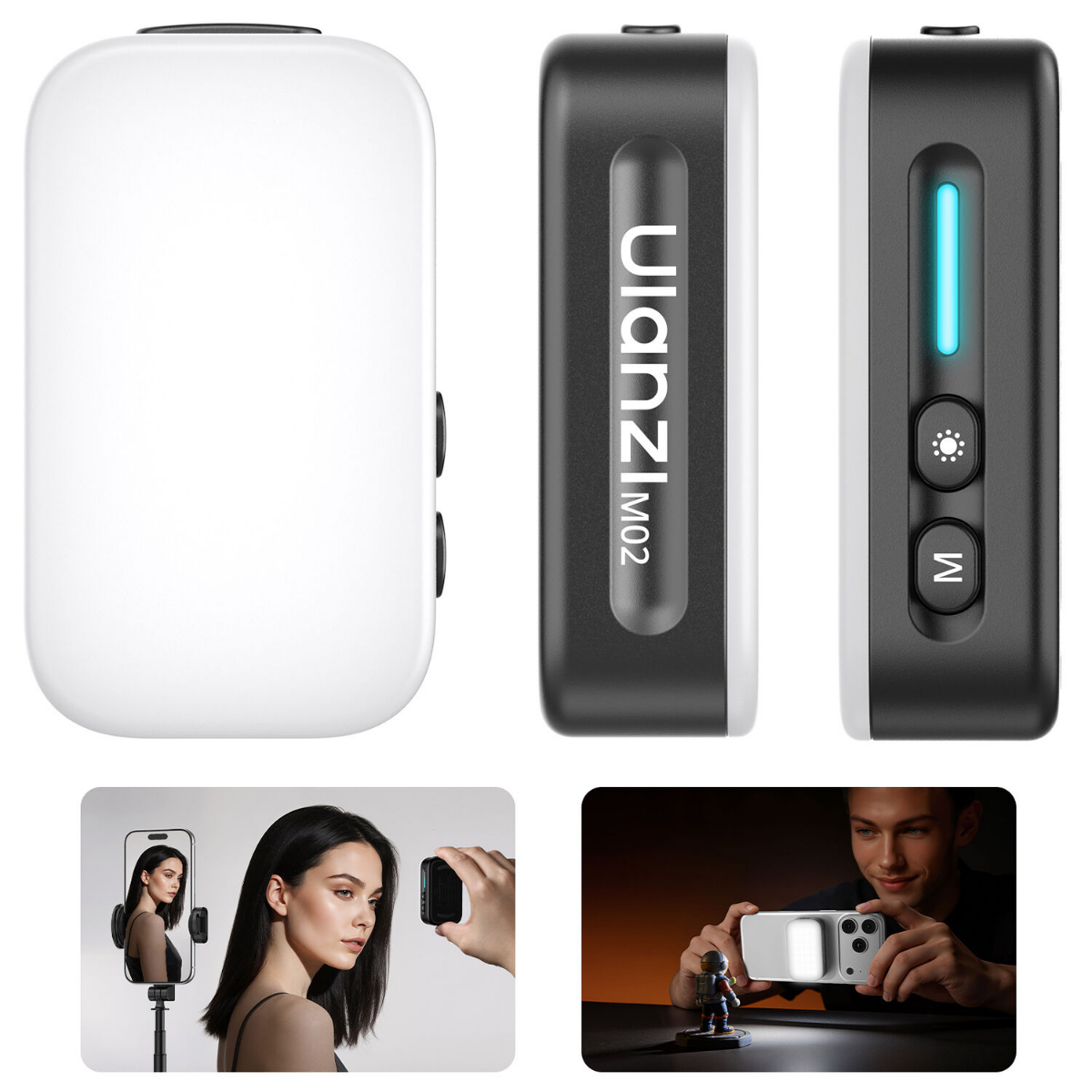 Mini Flash LED Magnético para Celular Ulanzi M02 com Bateria Integrada