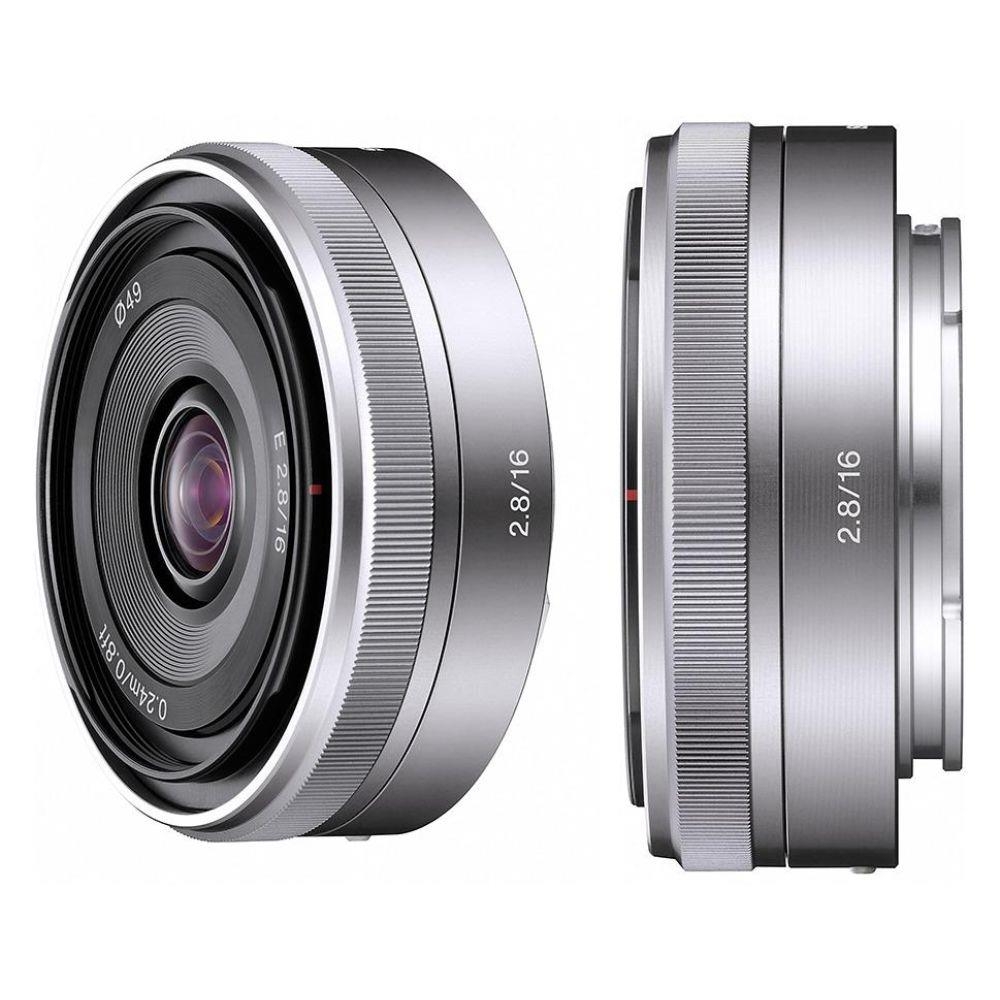 Lente Sony E 16mm f/2.8 (Prata) - Garantia de 18 Meses