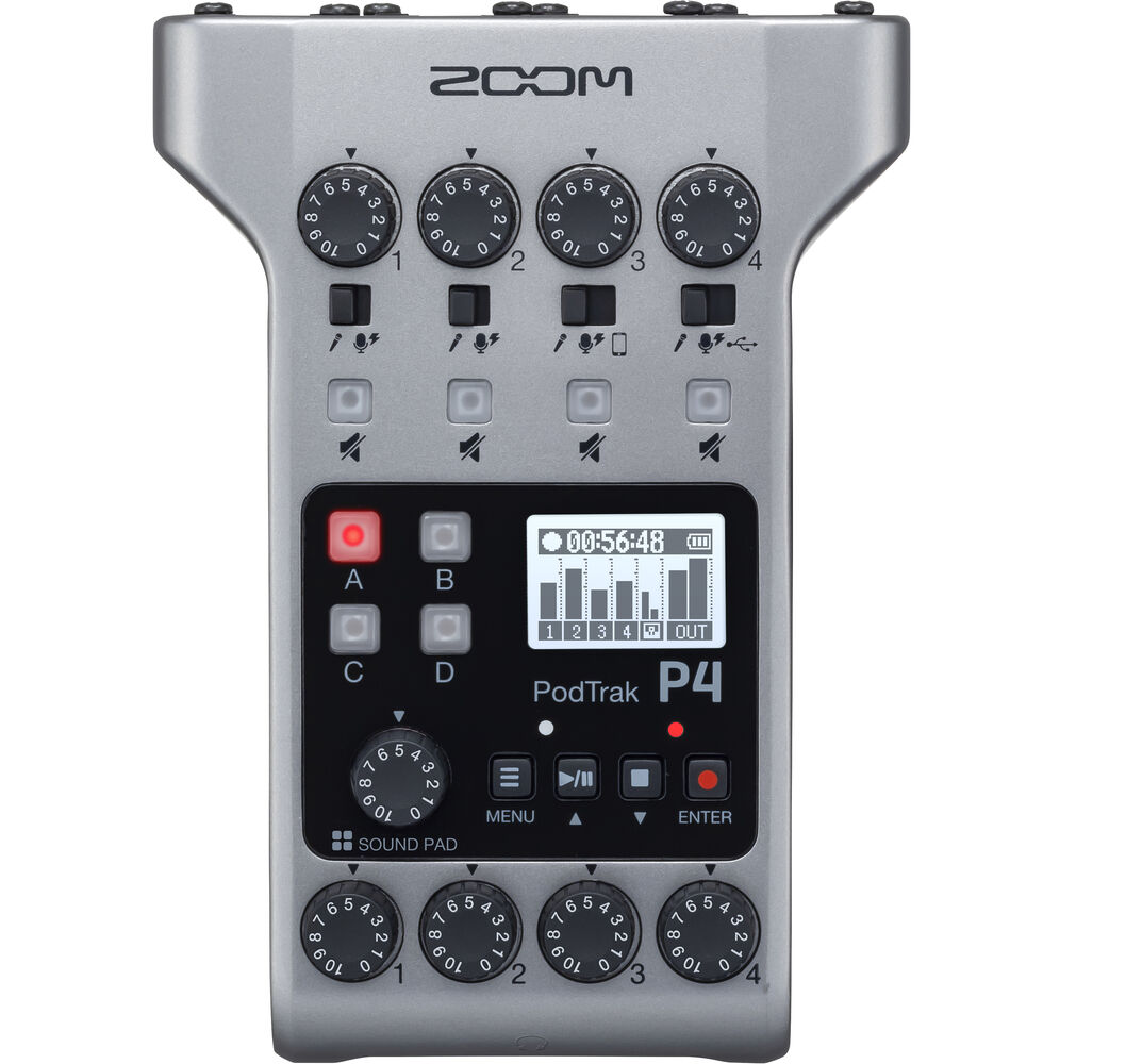 Gravador de Podcast Zoom PodTrak P4