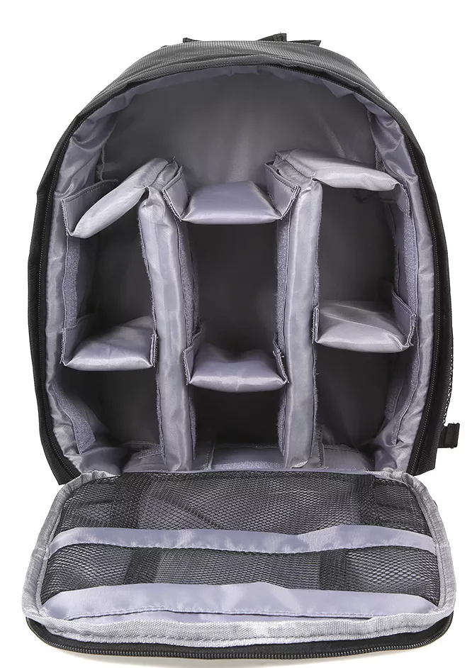 Mochila Compacta para Câmera com Alça para Tripé Cinza