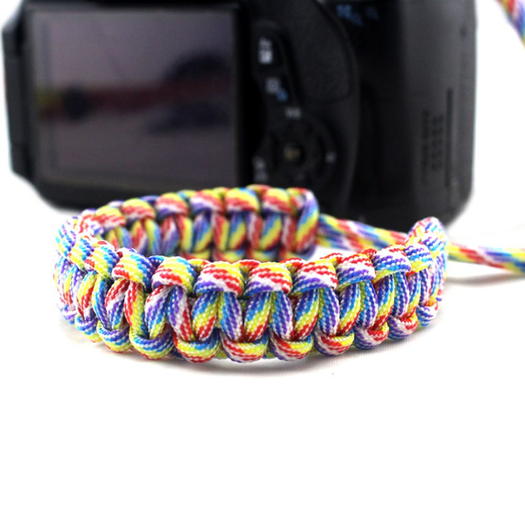 Alça de Pulso Paracord para Câmeras DSLR, Mirrorless e Compactas Arco-íris