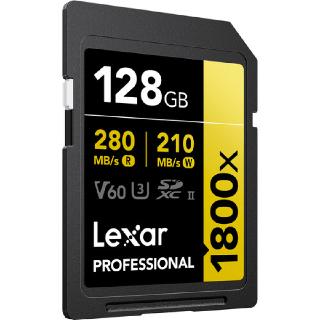 Cartão de Memória SDXC Lexar Professional Gold 128GB 1800x UHS-II 280MB/s