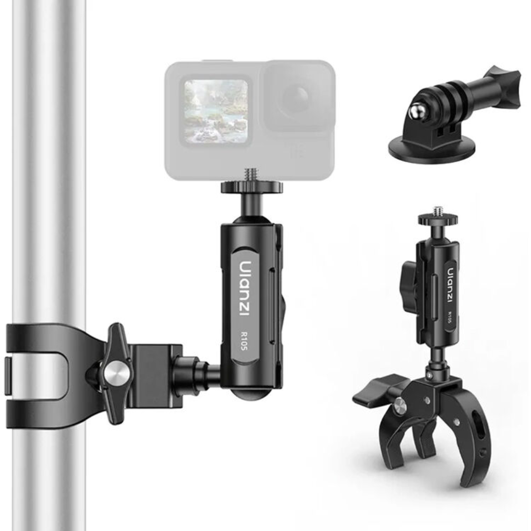 Clamp de Montagem Ulanzi R105 com Dupla Ball Head – Suporte Versátil para Equipamentos