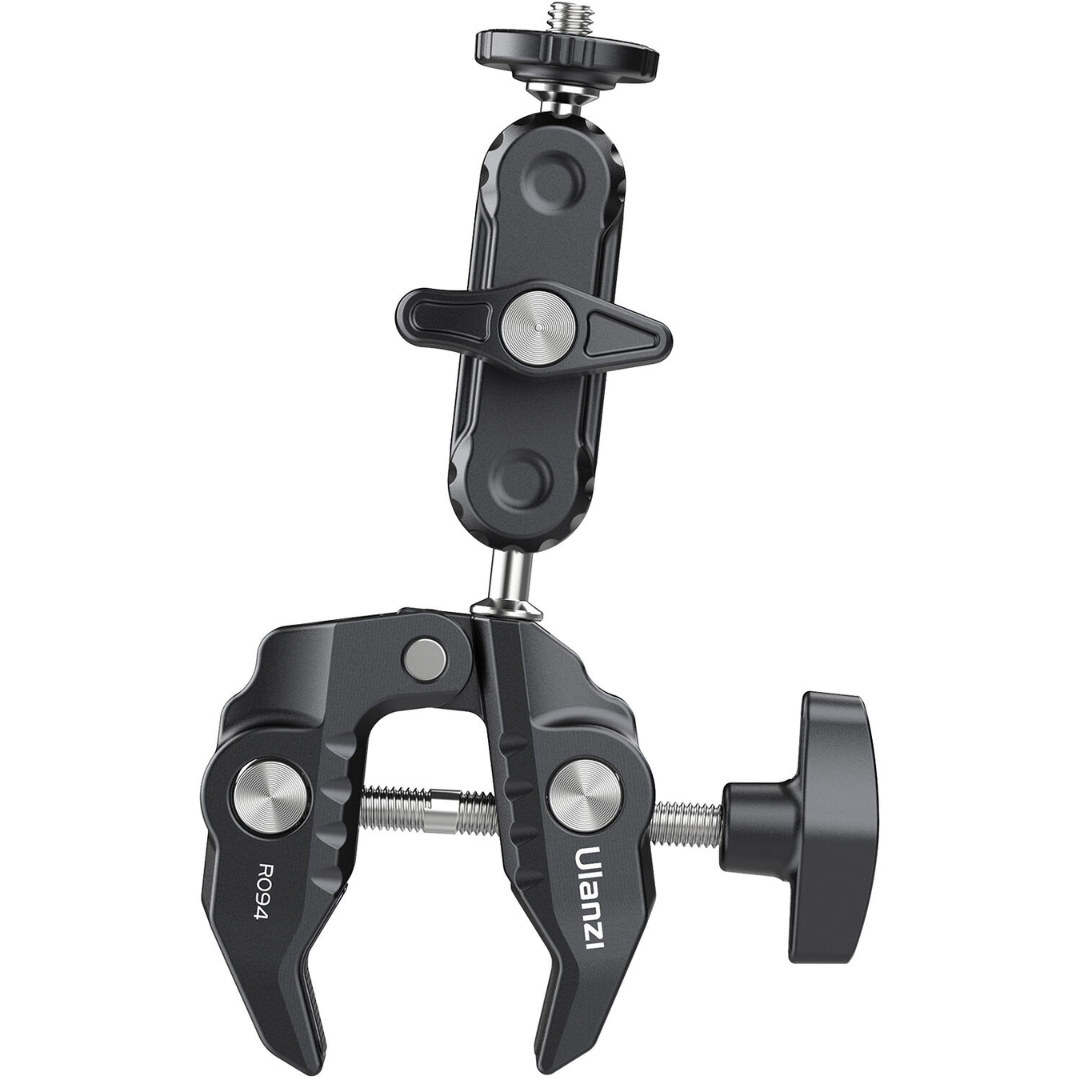 Clamp de Montagem Ulanzi R094 com Braço Mágico e Cabeça Dupla 360° – Fixação Profissional