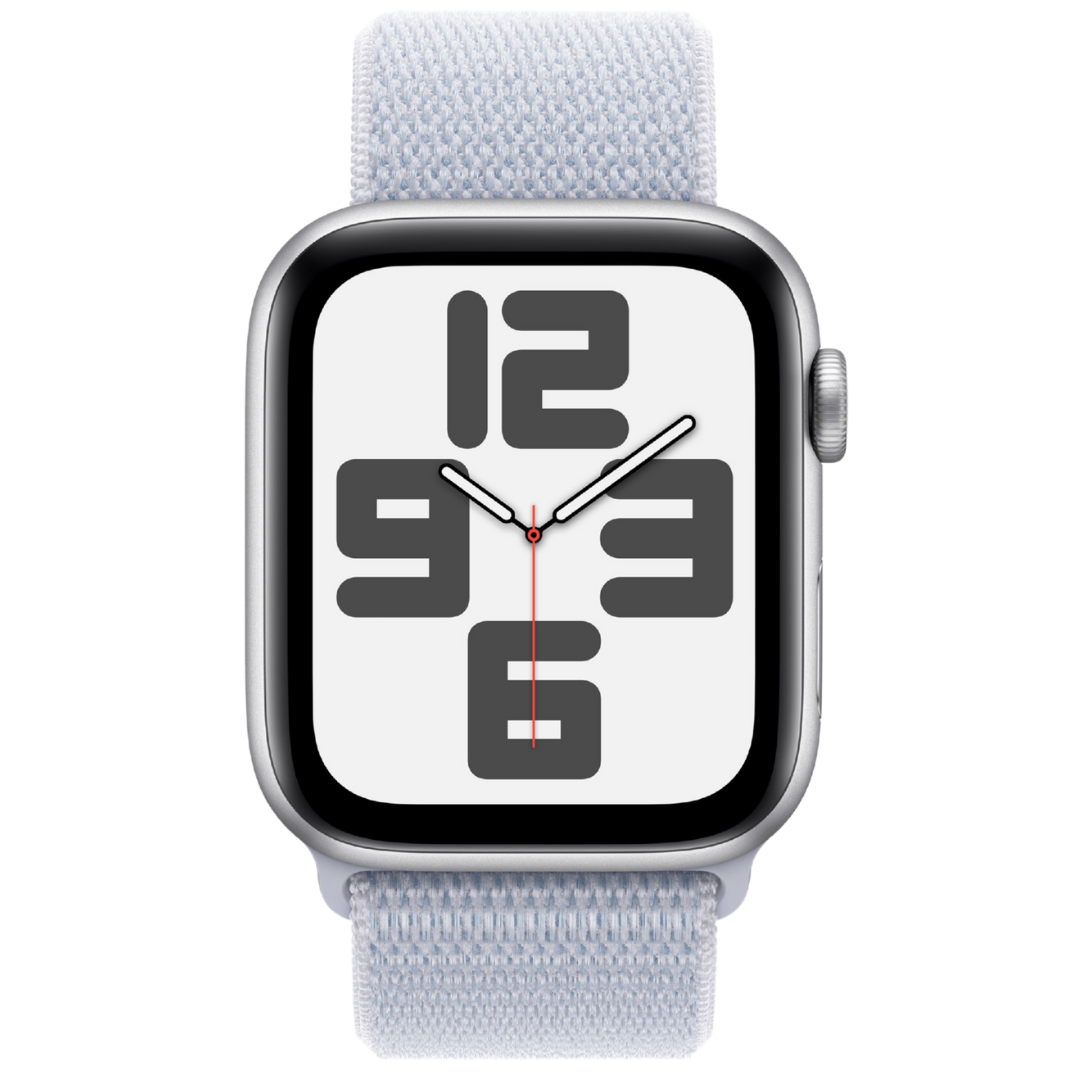 Apple Watch SE 2 44mm, GPS, Alumínio Silver, Pulseira Loop Blue Cloud
