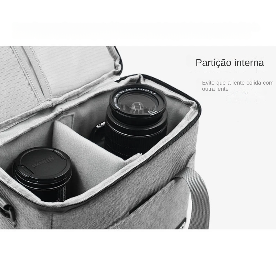 Bolsa de Ombro Impermeável para Câmera DSLR e Mirrorless Sony, Nikon e Canon (Preto) M